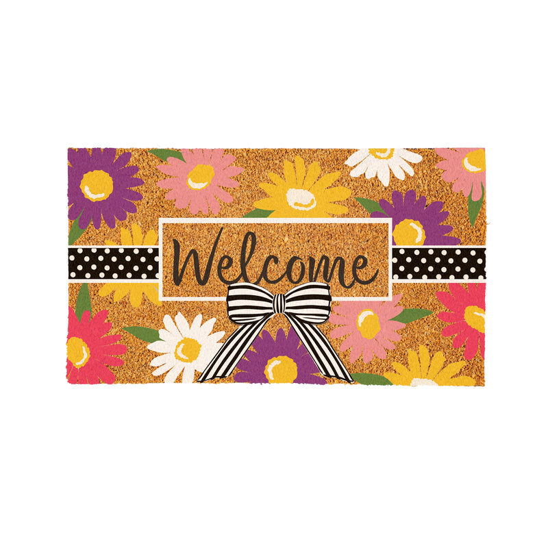 Daisy Bow Bouquet Coir Mat