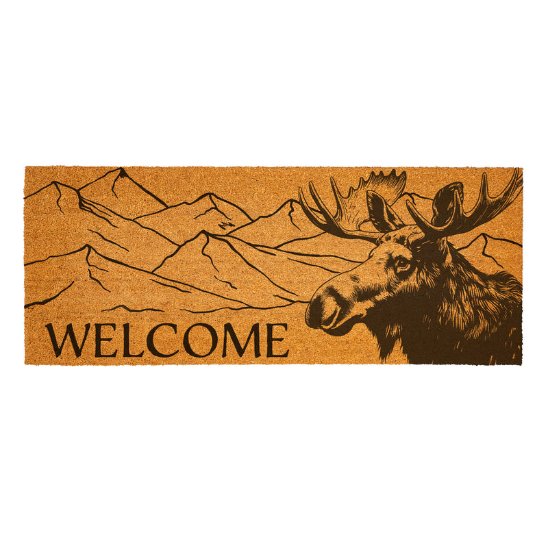 High Country Wilderness Coir Mat, Moose "Welcome", 60"x24"