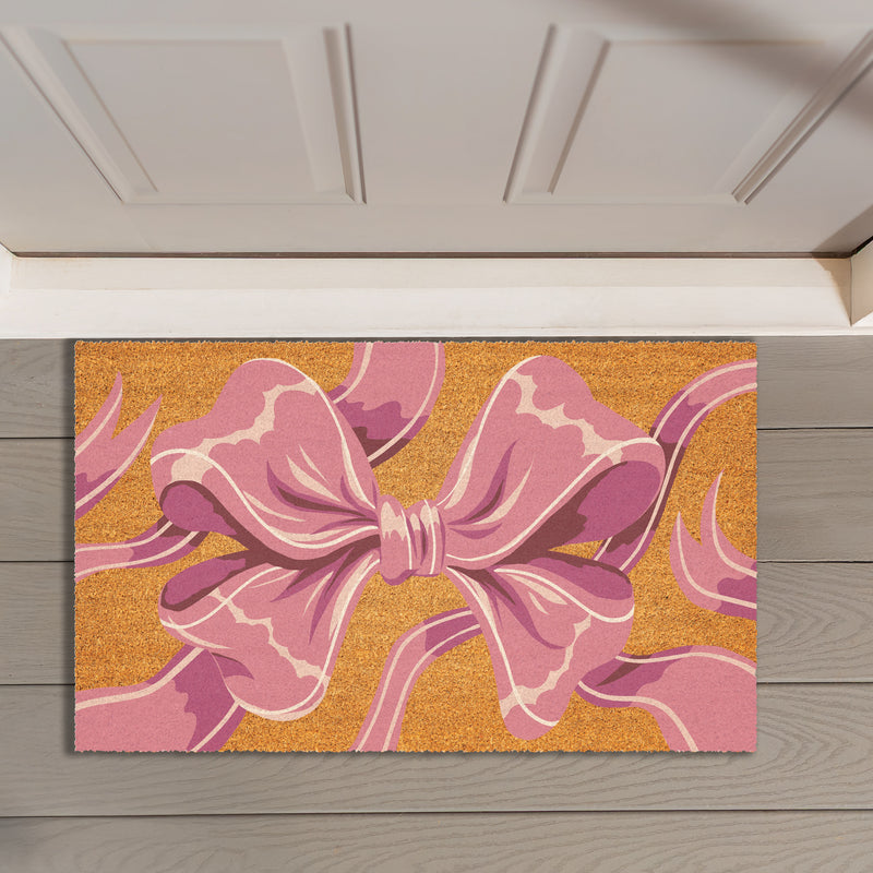 Bunny Blooms Bright Bow, Coir Mat 30"x18"