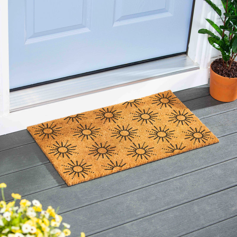 Southwest Sunrise Coir Mat, Sun Motif, 28"x16"