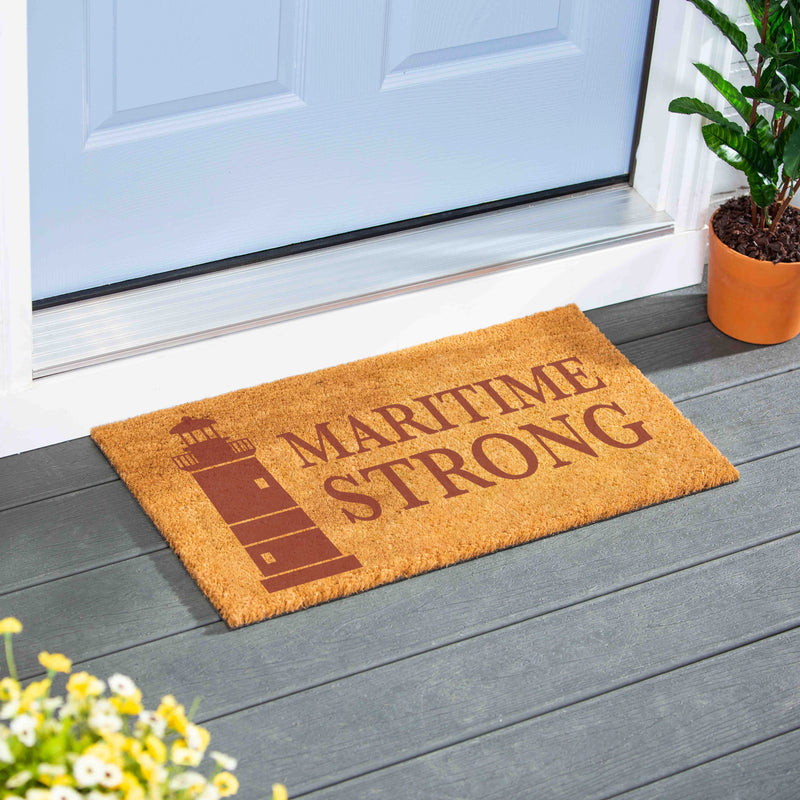 Canada Strong Maritime Coir Mat, Lighthouse, 28"x16"