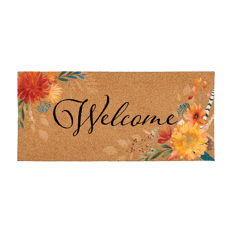 High Country Pheasant Flocked Coir Sassafras Switch Mat, "Welcome", 22"x10"