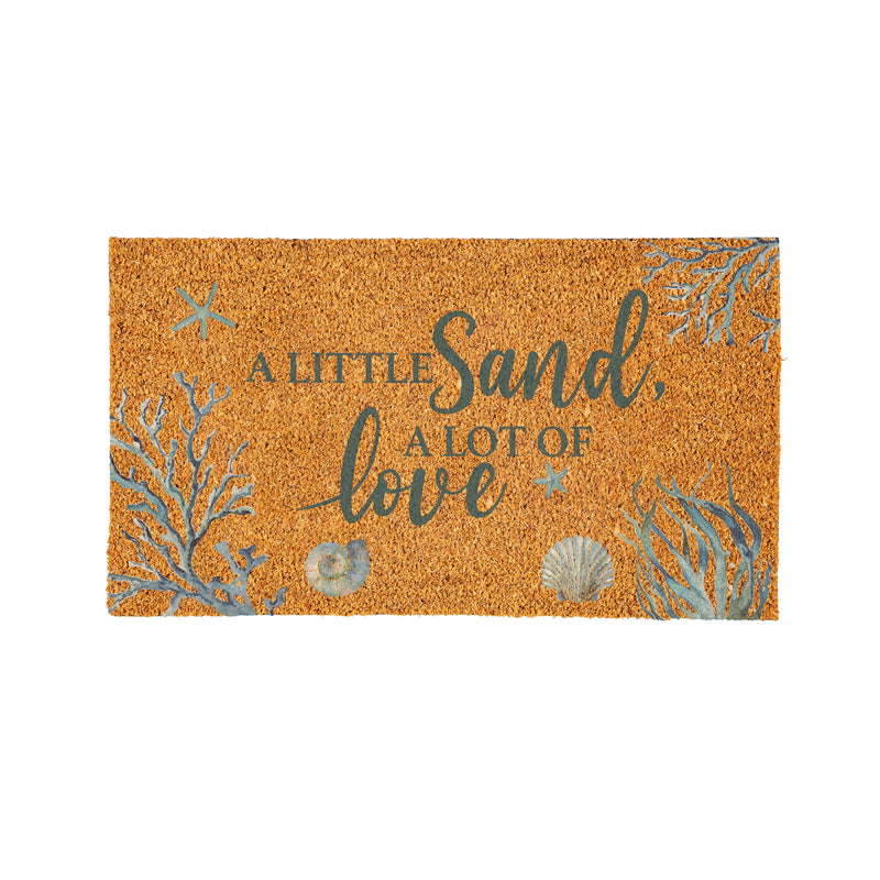 Blue Coastal Beach, Coir Mat 28"x16"