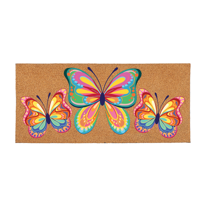 Bunny Blooms Bows & Butterfly, Flocked Coir Sassafras Switch Mat 22"x10"
