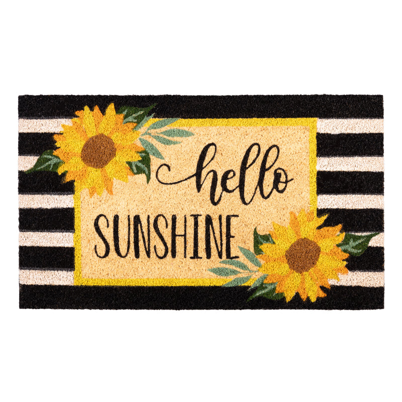 Hello Sunshine Plaid Coir Mat