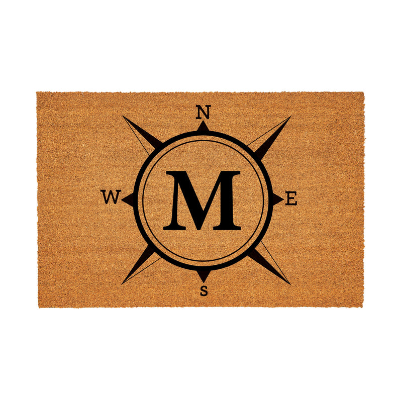 Coastal Coir Mat Compass Monogram 36x24"