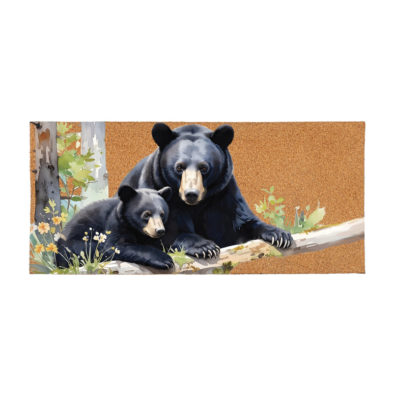 High Country Bear Family Flocked Coir Sassafras Switch Mat, Mama and Baby Bear, 22"x10"