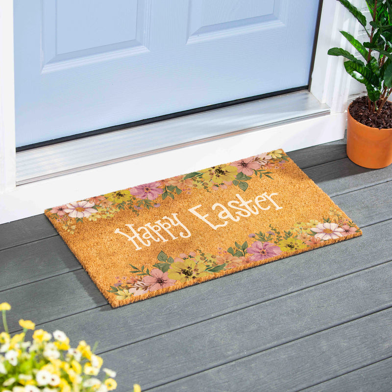 Bunny Blooms Floral Bunny, Coir Mat 28"x16"