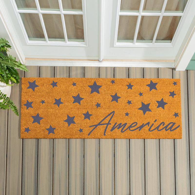 American Classic Stars & Stripes Coir Mat, "America", 60"x24"