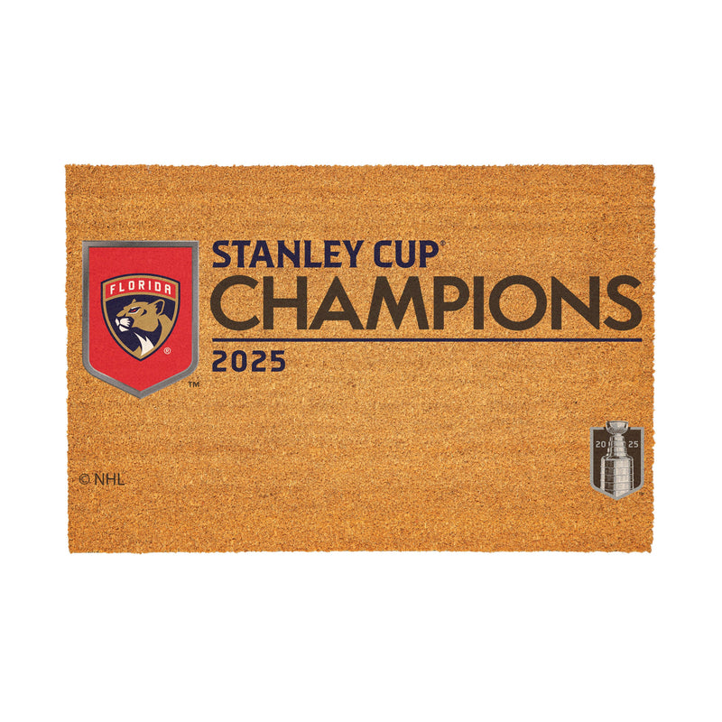 Florida Panthers, Stanley Cup 2025 Champions Large Full Color Coir Mat, 36"x24"