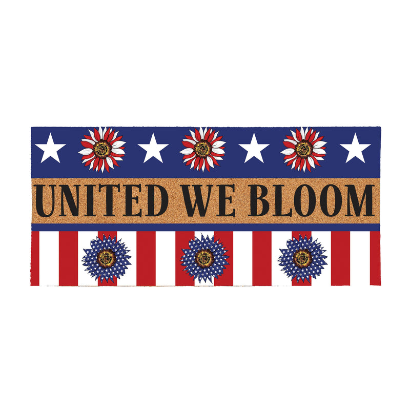 American Classic Patriotic Sunflower, Flocked Coir Sassafras Switch Mat 22"x10"