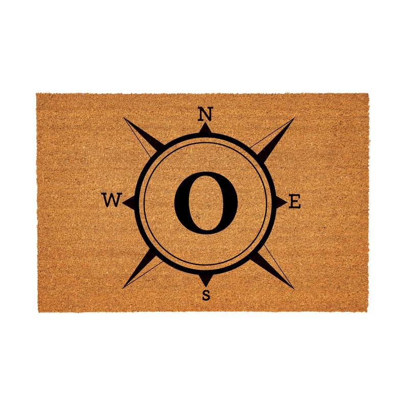 Coastal Coir Mat Compass Monogram 36x24"