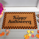 Happy Halloween Checkered Coir Mat