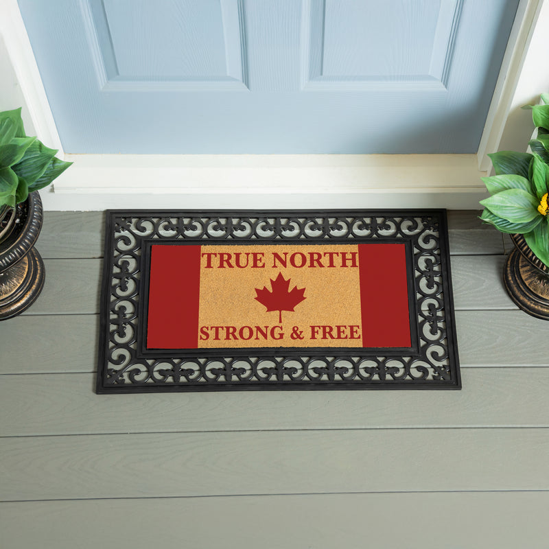 Canada Strong True North Flocked Coir Sassafras Switch Mat, Strong & Free, 22"x10"
