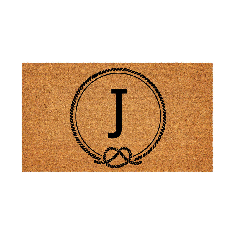 Coastal Coir Mat Nautical Monogram 28x16"
