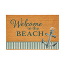 Blue Coastal Beach, Coir Mat 36"x24"