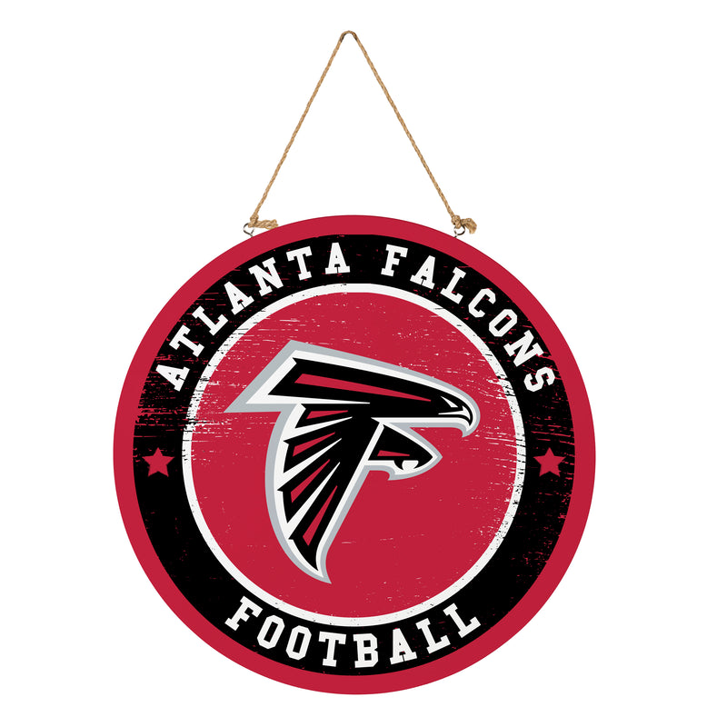 Atlanta Falcons Round Door Decor with Hanging Rope, 18x18