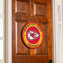 Kansas City Chiefs Round Door Decor with Hanging Rope, 18x18