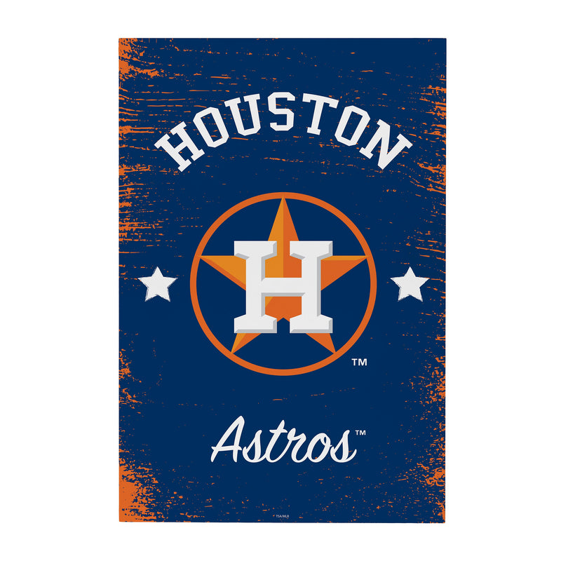 Houston Astros Wood Wall Sign, 16x24