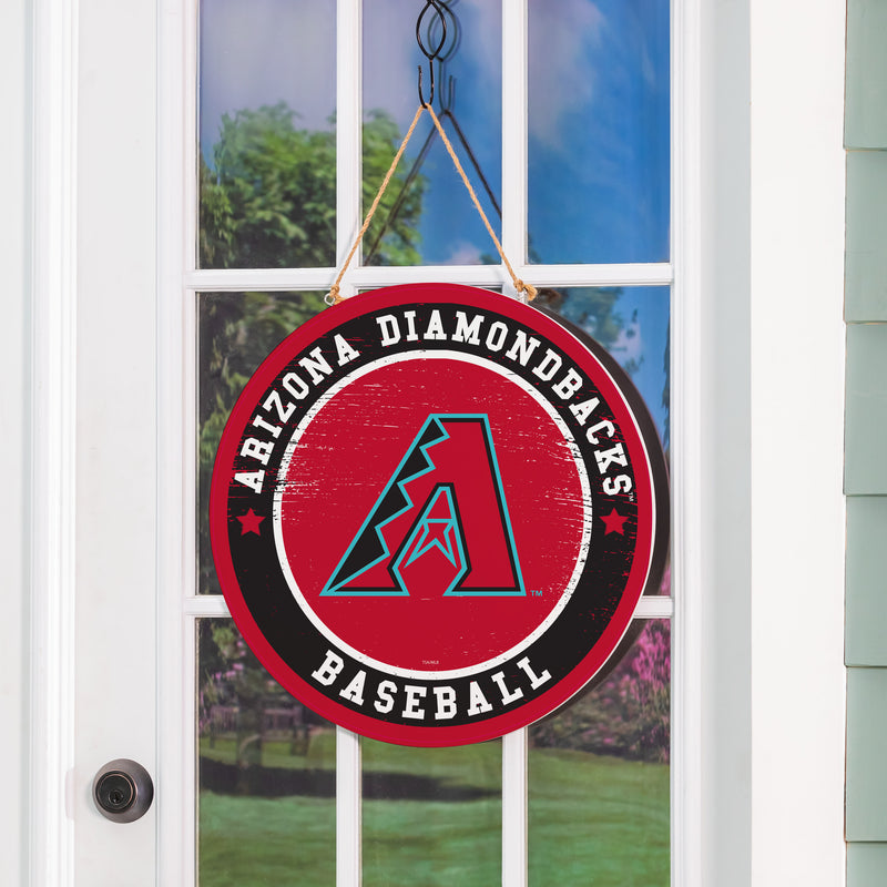 Arizona Diamondbacks Round Door Decor with Hanging Rope, 18x18