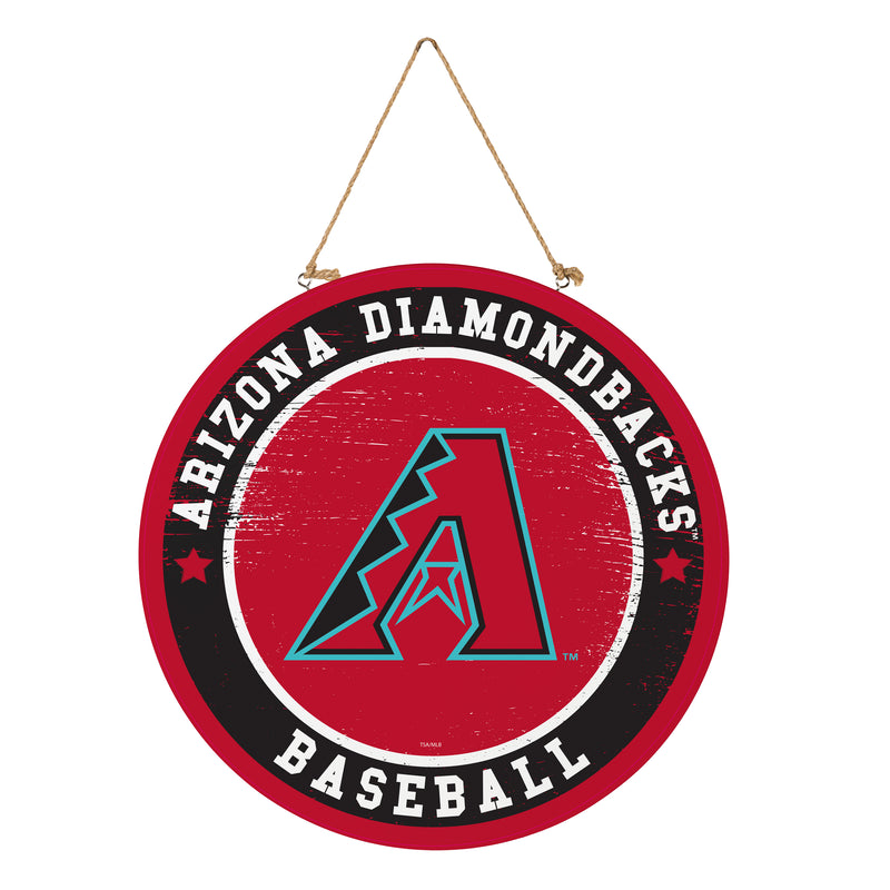 Arizona Diamondbacks Round Door Decor with Hanging Rope, 18x18
