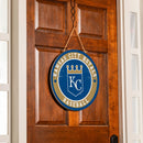 Kansas City Royals Round Door Decor with Hanging Rope, 18x18