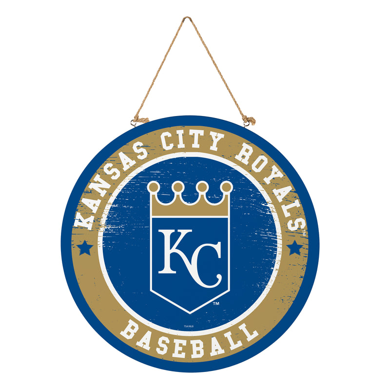 Kansas City Royals Round Door Decor with Hanging Rope, 18x18