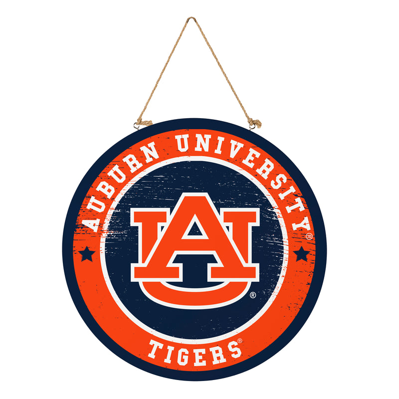 Auburn University Round Door Decor with Hanging Rope, 18x18