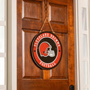 Cleveland Browns Round Door Decor with Hanging Rope, 18x18