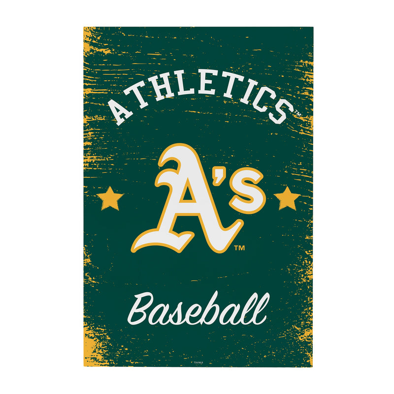 Athletics Wood Wall Sign, 16x24