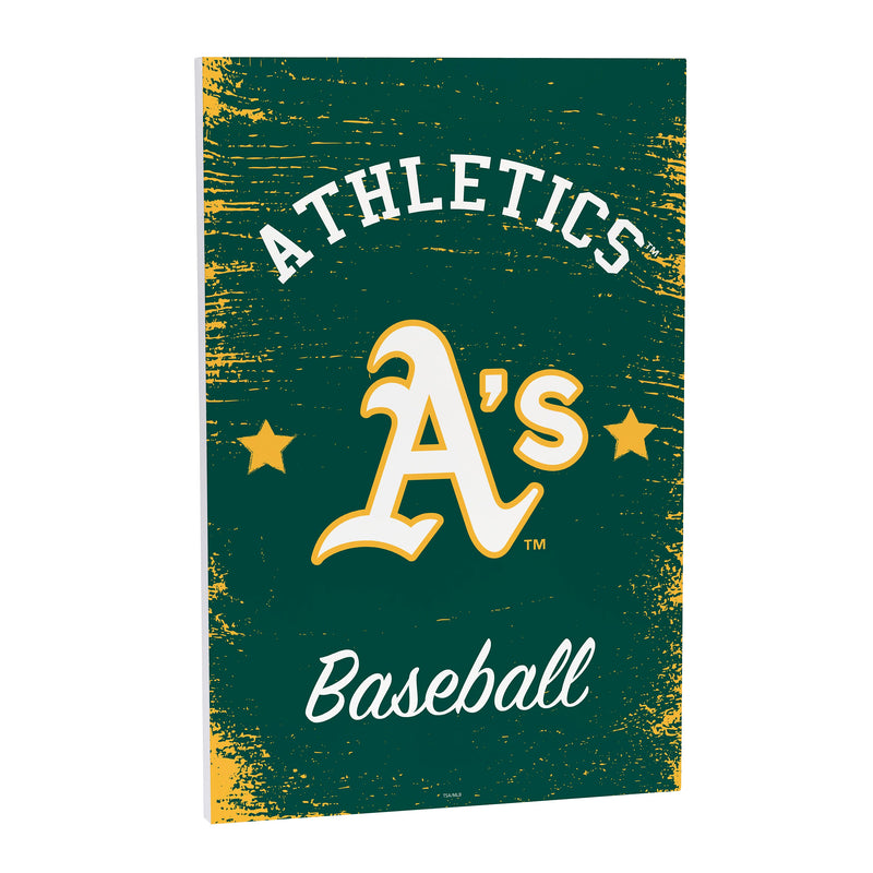 Athletics Wood Wall Sign, 16x24