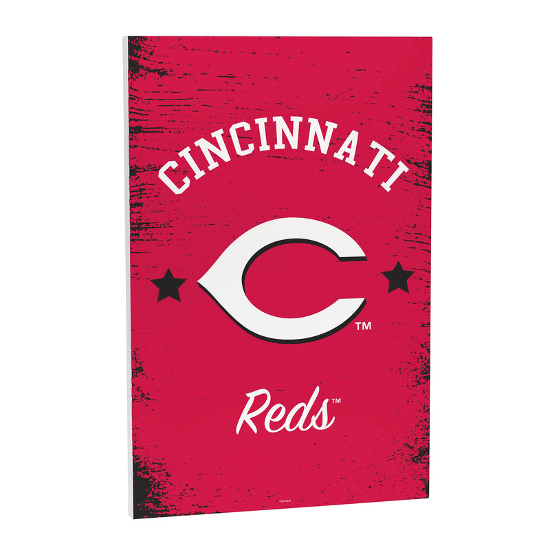 Cincinnati Reds Wood Wall Sign, 16x24