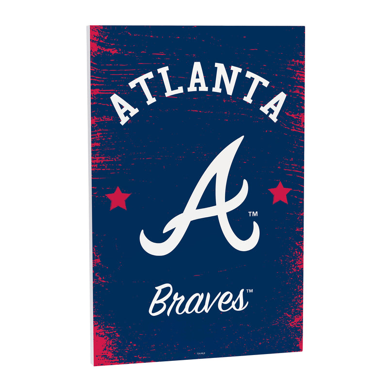 Atlanta Braves Wood Wall Sign, 16x24