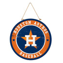 Houston Astros Round Door Decor with Hanging Rope, 18x18