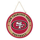 San Francisco 49ers Round Door Decor with Hanging Rope, 18x18