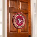 San Francisco 49ers Round Door Decor with Hanging Rope, 18x18