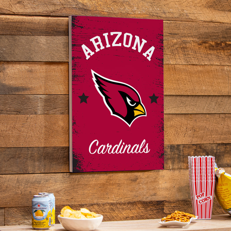 Arizona Cardinals Wood Wall Sign, 16x24