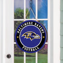 Baltimore Ravens Round Door Decor with Hanging Rope, 18x18