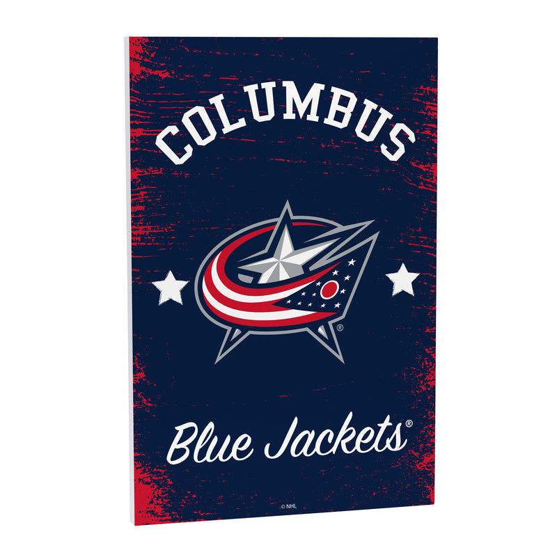 Columbus Blue Jackets Wood Wall Sign, 16x24