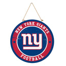 New York Giants Round Door Decor with Hanging Rope, 18x18