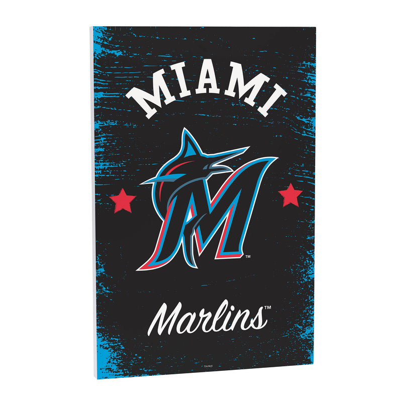 Miami Marlins Wood Wall Sign, 16x24
