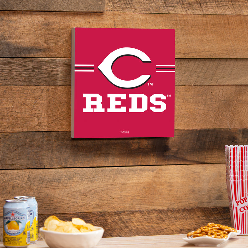 Cincinnati Reds Wood Wall Sign, 12x12