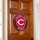 Cincinnati Reds Round Door Decor with Hanging Rope, 18x18