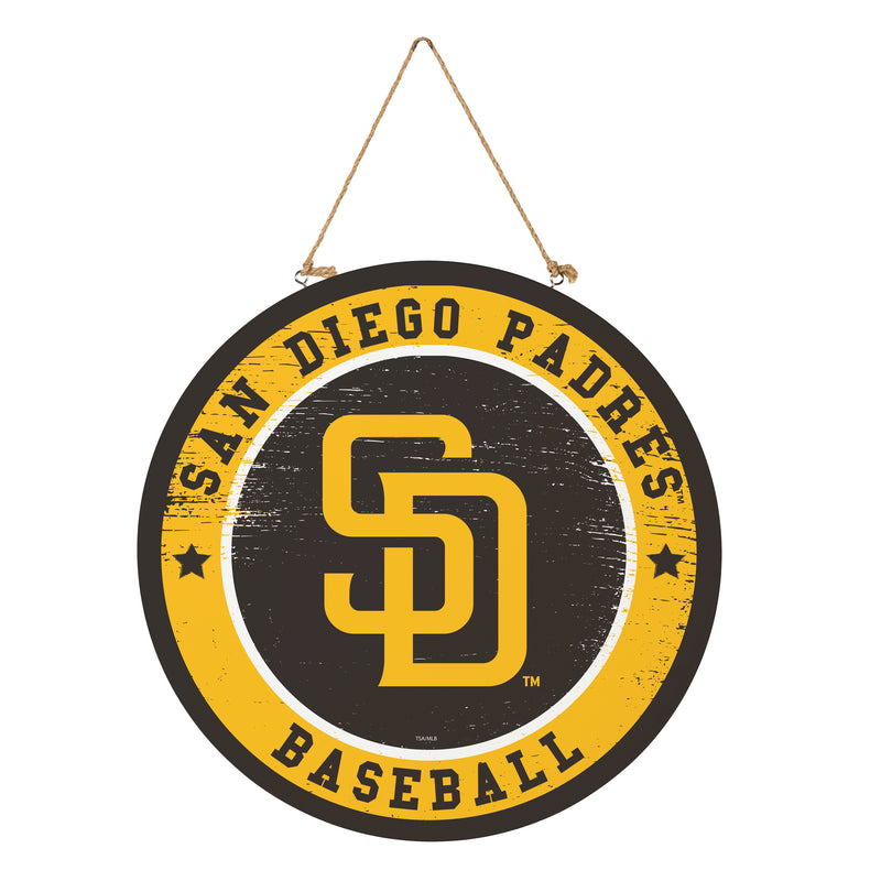 San Diego Padres Round Door Decor with Hanging Rope, 18x18
