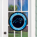 Carolina Panthers Round Door Decor with Hanging Rope, 18x18