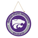 Kansas State University Round Door Decor with Hanging Rope, 18x18