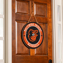 Baltimore Orioles Round Door Decor with Hanging Rope, 18x18