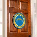 Los Angeles Chargers Round Door Decor with Hanging Rope, 18x18