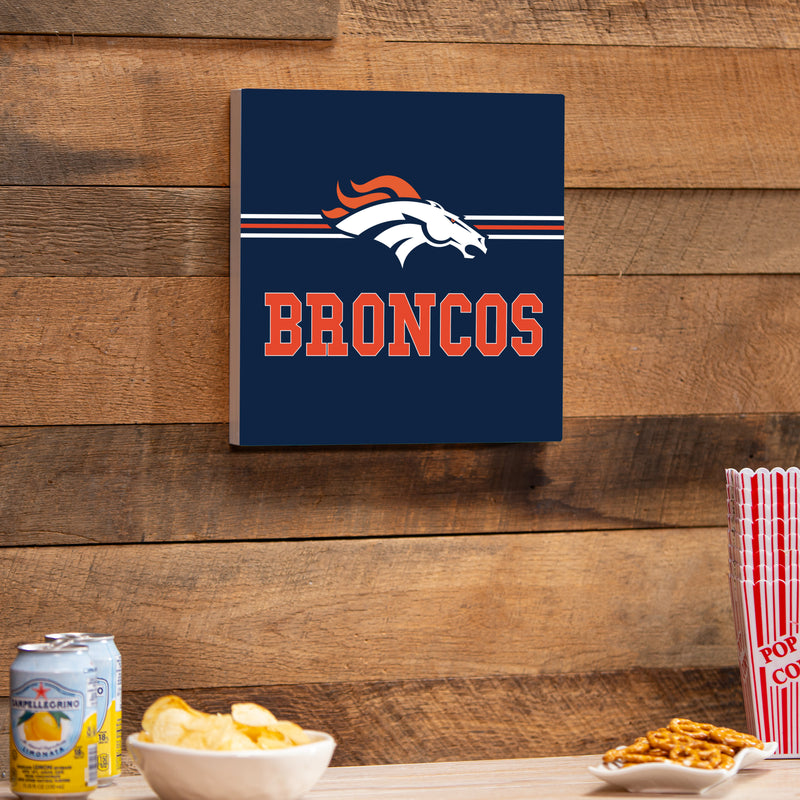 Denver Broncos Wood Wall Sign, 12x12
