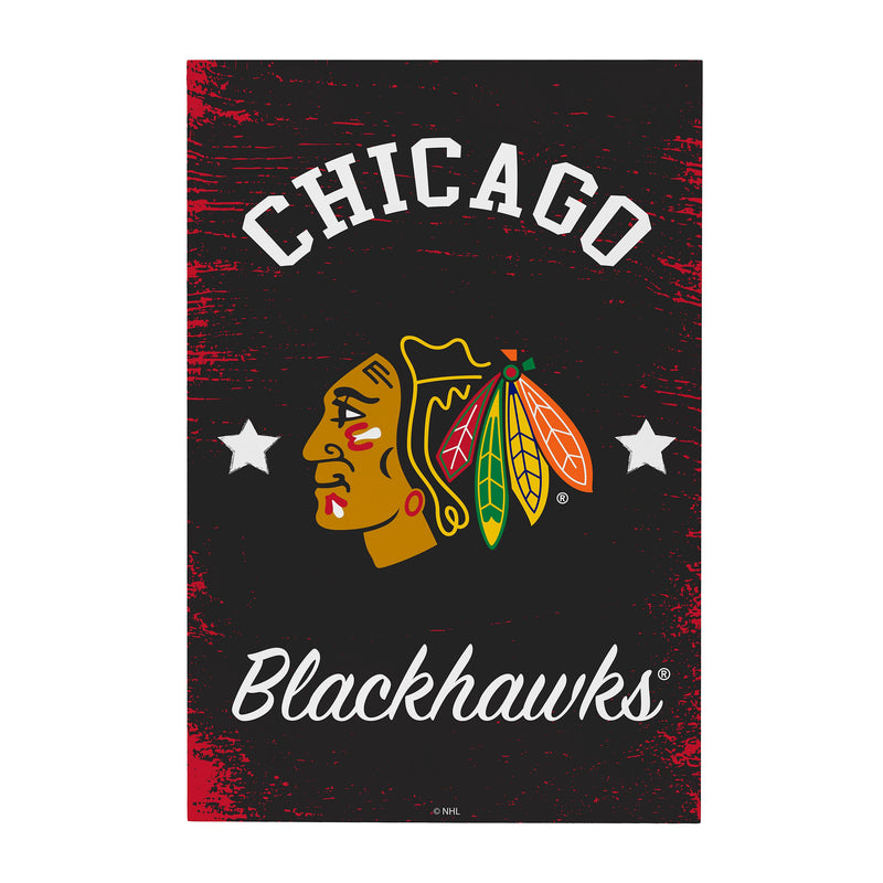 Chicago Blackhawks Wood Wall Sign, 16x24